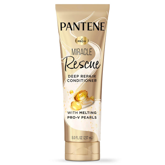 Pantene Miracle Rescue Deep Conditioner - Melting Pro-V Pearls for Dry, Damaged or Color-Treated Hair, Softens and Repairs, 8.0 Oz
