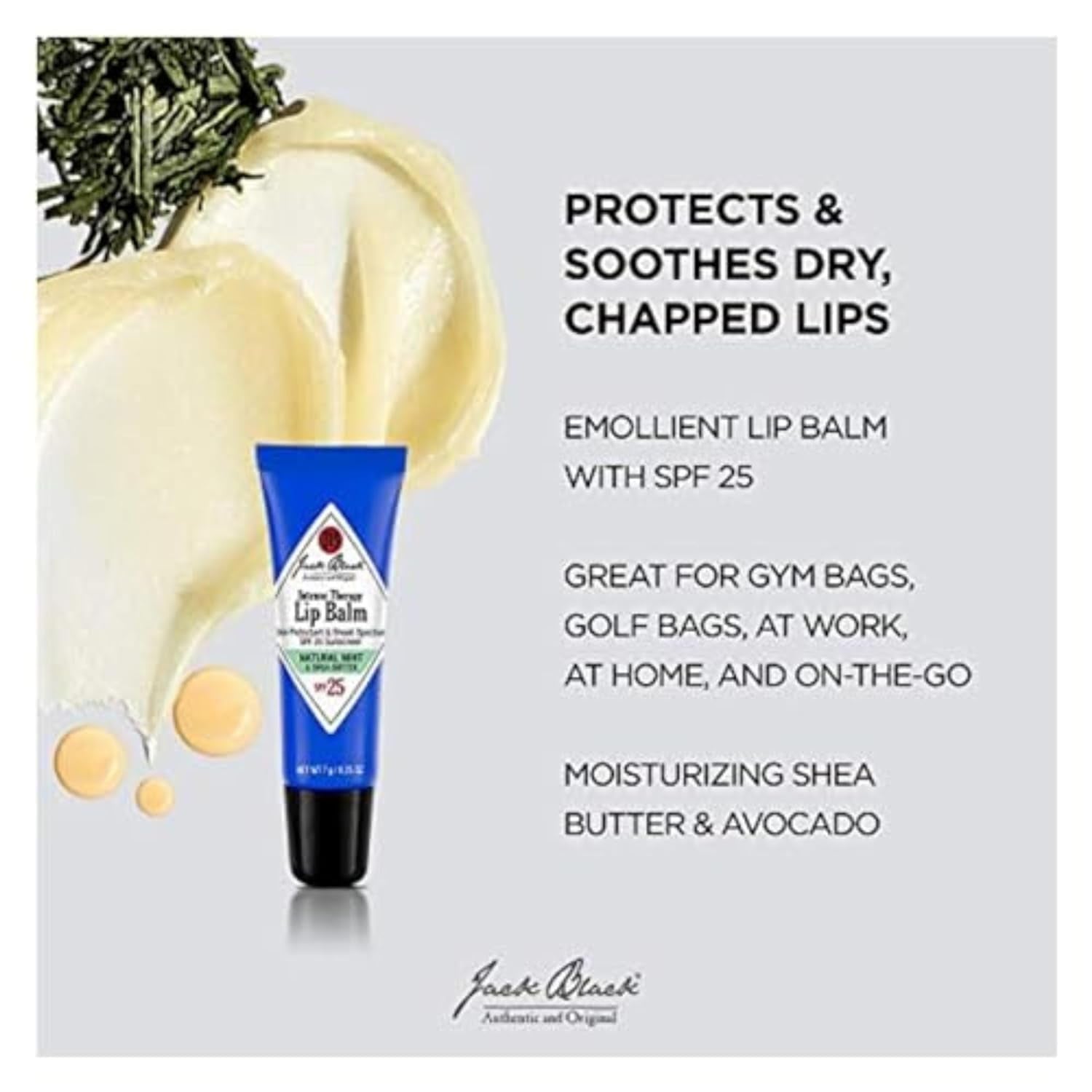 Jack Black Intense Therapy Lip Balm Stocking Stuffers for Adults, Jack Black Lip Balm SPF 25, Lip Sunscreen, SPF Lip Balm for Chapped Lips, Lip SPF, Lip Moisturizer, Lip Balm with SPF, Small Gifts