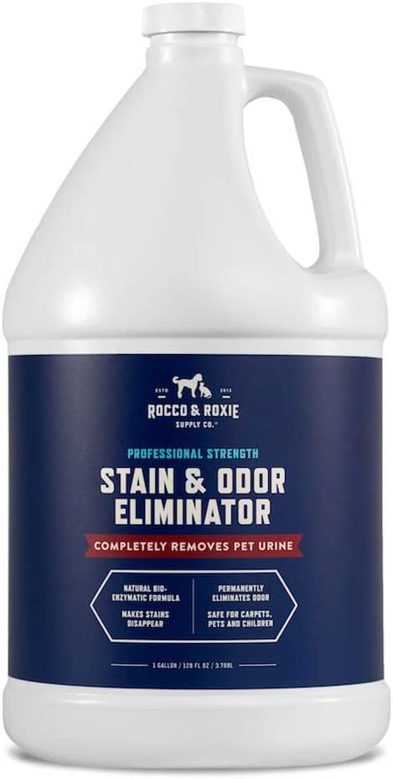 Rocco & Roxie Supply Co. Stain & Odor Eliminator for Strong Odor, 32Oz Enzyme Pet Odor Eliminator for Home, Carpet Stain Remover for Cats & Dog Pee, Enzymatic Cat Urine Destroyer, Carpet Cleaner Spray