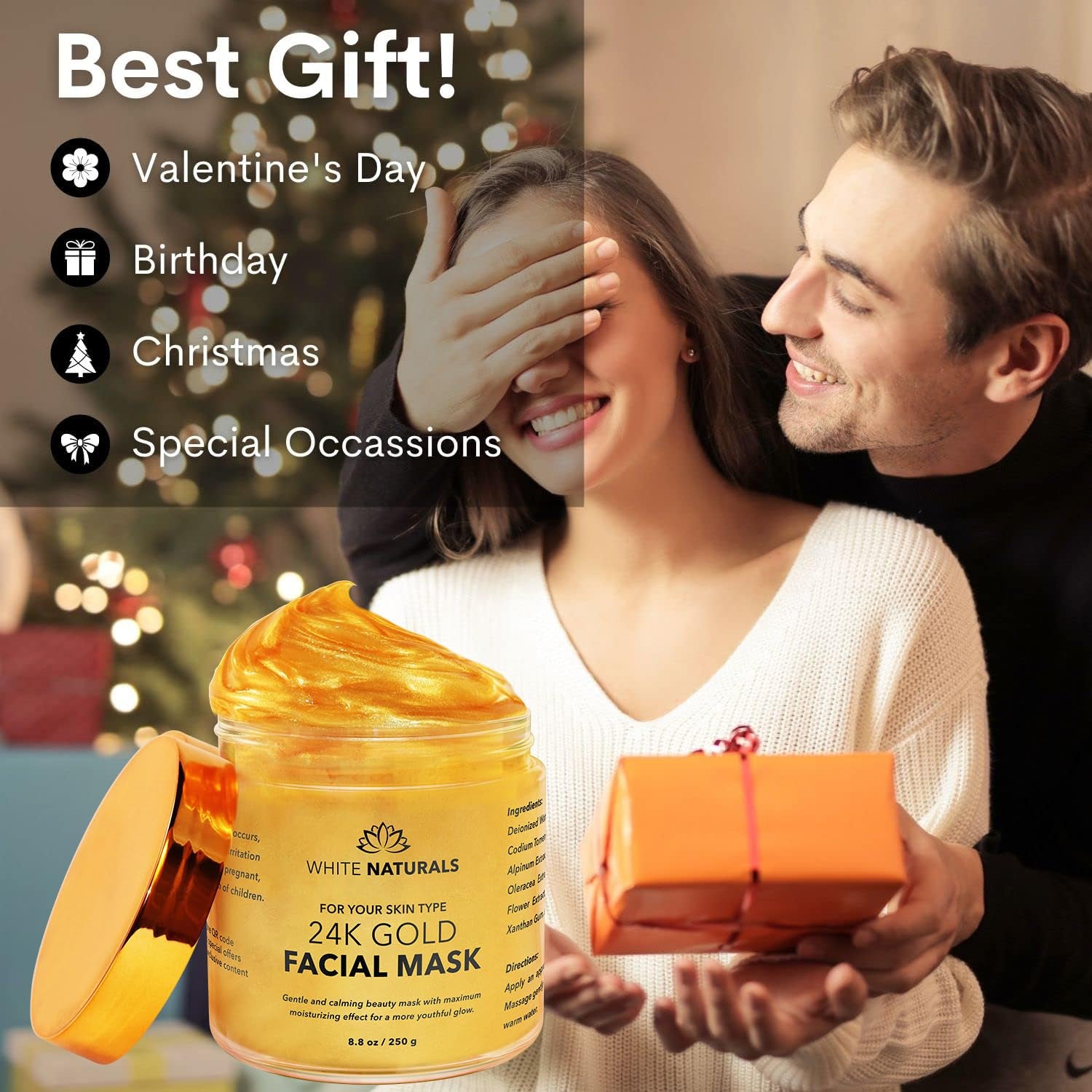 One Day Sale 24K Gold Facial Mask, Anti-Aging Gold Face Mask for Flawless & Moisturizes Skin, Helps Reduces Wrinkles, Fine Lines & Acne Scars, Removes Blackheads, Dirt & Oils