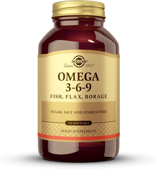 Solgar 1300 Mg Omega 3-6-9, 120 Softgels - Fish Oil Supplement - Support for Heart, Joint & Skin Health - Includes Flaxseed & Borage - Contains EPA & DHA - Omega 3 Fatty Acids - 40 Servings