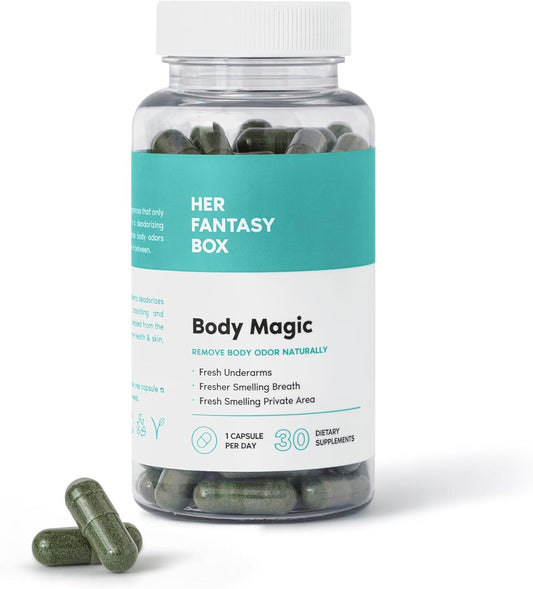 Body Magic Chlorophyll Capsules - 30 Vegan Capsules for Detox, Digestion, Gut Health, Skin Support, and Oily Skin - Natural Energy Booster (200 Mg) (100Mg) (200Mg)