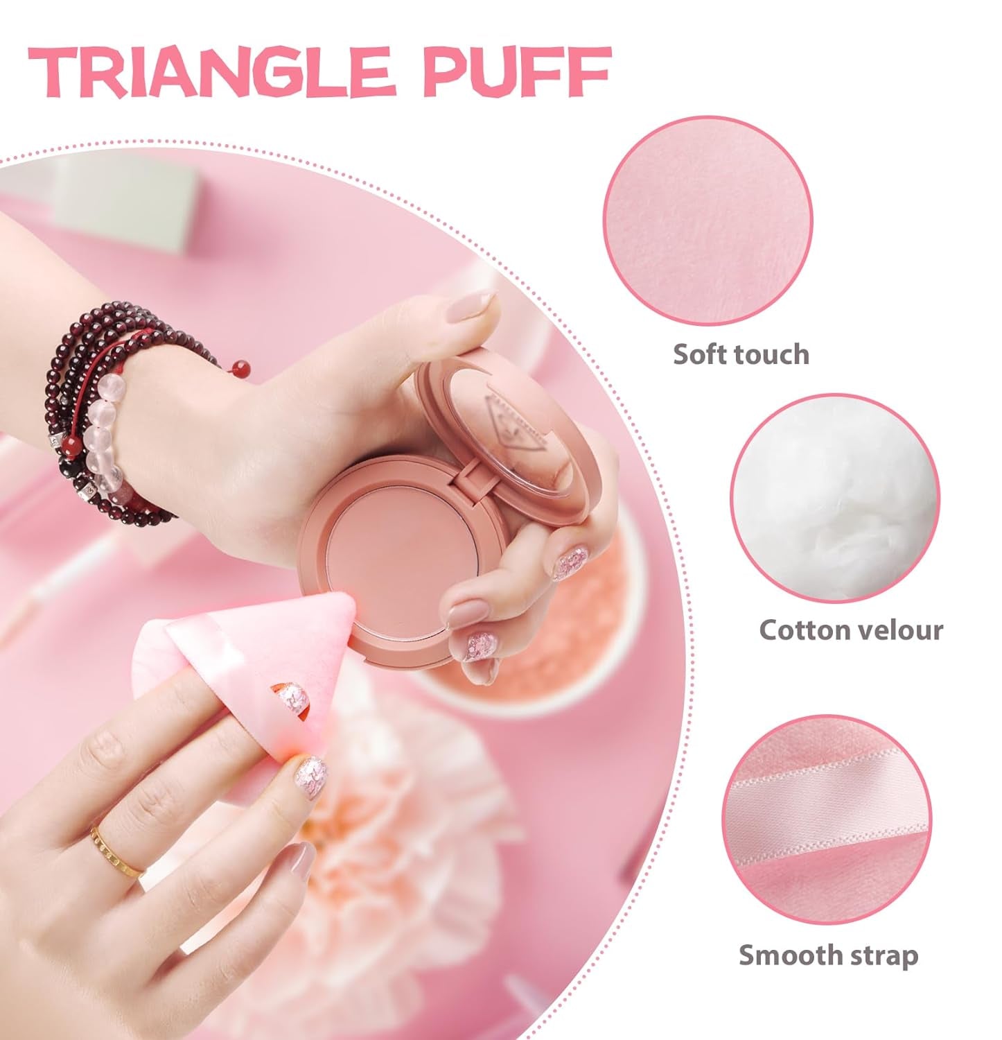 8 Pieces Triangle Powder Puff Face Soft Triangle Makeup Puff Velour Cosmetic Foundation Blender Sponge Beauty Makeup Tools