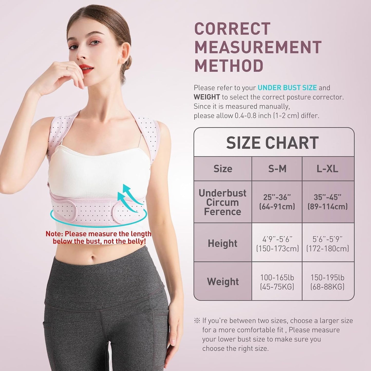 Posture Corrector for Women, Adjustable Back Brace for Posture, Back Posture Corrector Providing Pain Relief from Lumbar, Neck, Shoulder, and Clavicle, Back (S/M Upper Waist 25-36 Inch)