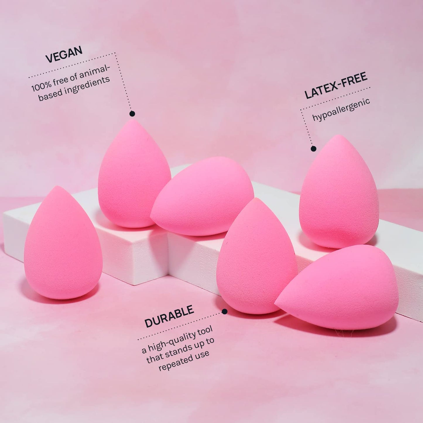 AOA Studio Collection Makeup Sponge Set Latex Free and High-Definition Set of 6 Makeup Wonder Blender for Powder Cream and Liquid, Super Soft Wonder Beauty Cosmetic