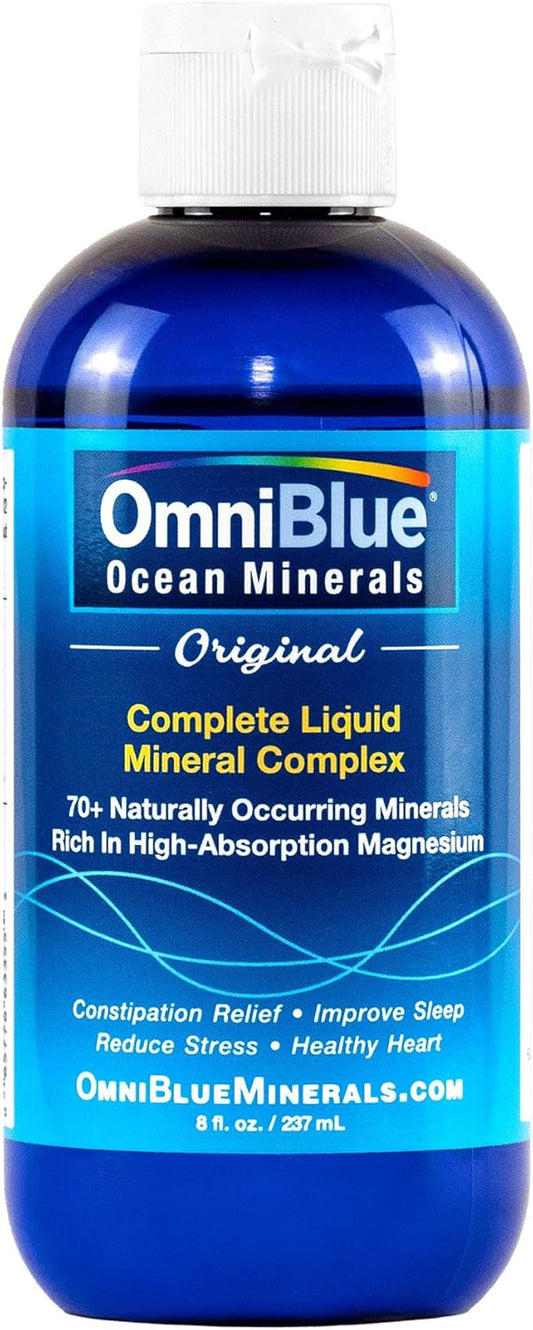 Ocean Minerals Liquid Magnesium (420Mg) & 70+ Trace Minerals | Natural Remineralization for Muscle Wellness, Deep Sleep, Smooth Digestion, Heart Function | 8Oz Bottle