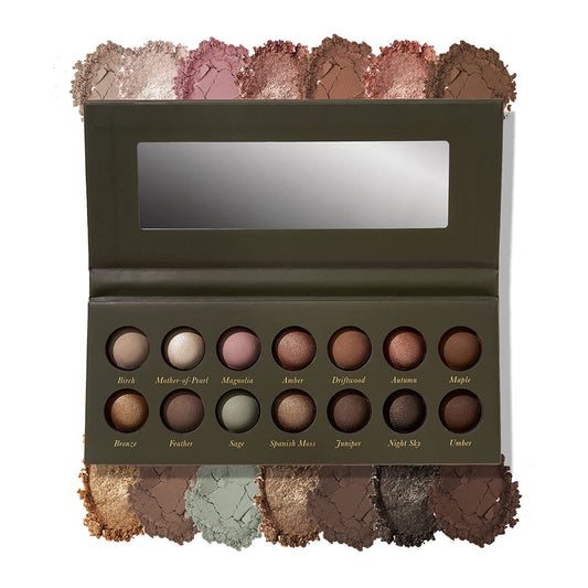 LAURA GELLER NEW YORK the Delectables Earthy Essentials Baked Eyeshadow Palette | 14 Pigmented Eyeshadows Blendable Natural Look