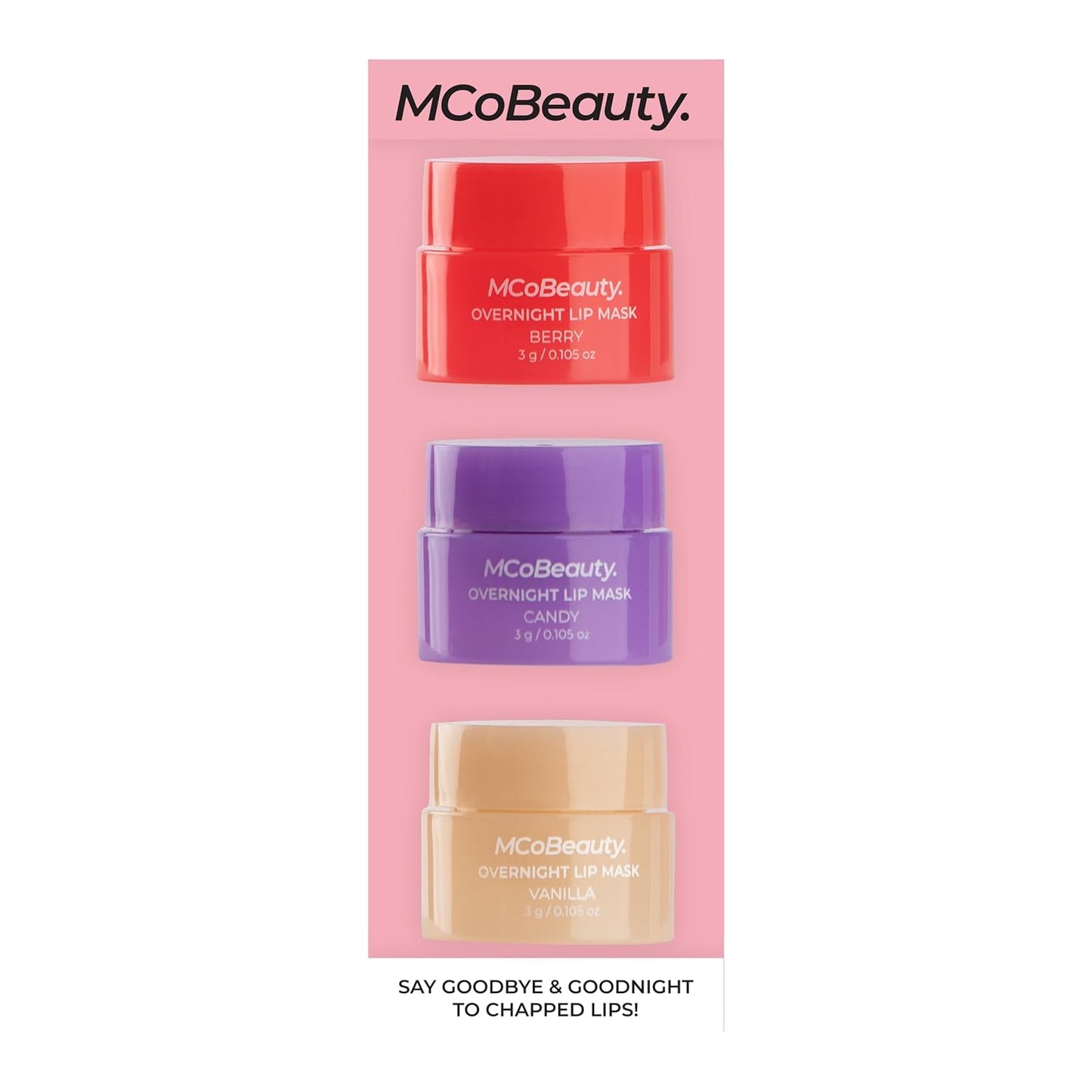 Mcobeauty Overnight Lip Mask - Deluxe Trio, Hydrating Lip Balm, Vegan, Cruelty Free Cosmetics