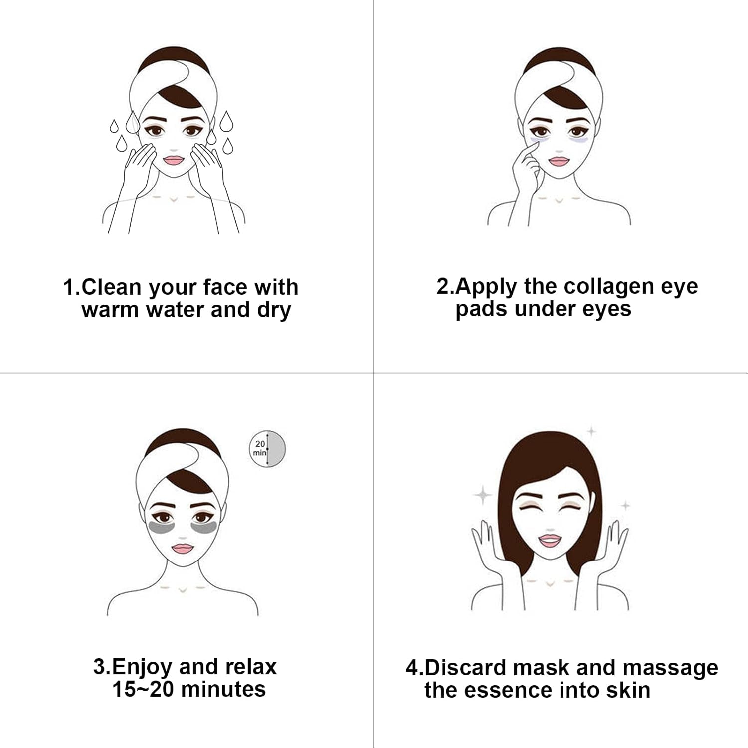Pink Collagen Eye Mask, 30 Pairs Crystal Gold under Eye Patches for Puffy Eyes and Dark Circles – Look Less Tired and Reduce Wrinkles and Fine Lines (Pink)