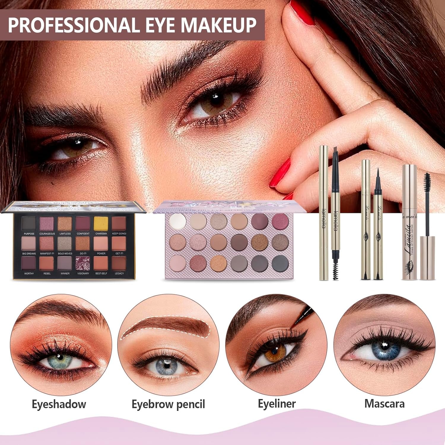 All in One Makeup Kit for Women Full Kit, Makeup Gift Set for Women & Girls, Travel Makeup Set, Professional Makeup Kit Includes Eyeshadow Lipstick Brow Pencil Eyeliner Brush Set Etc