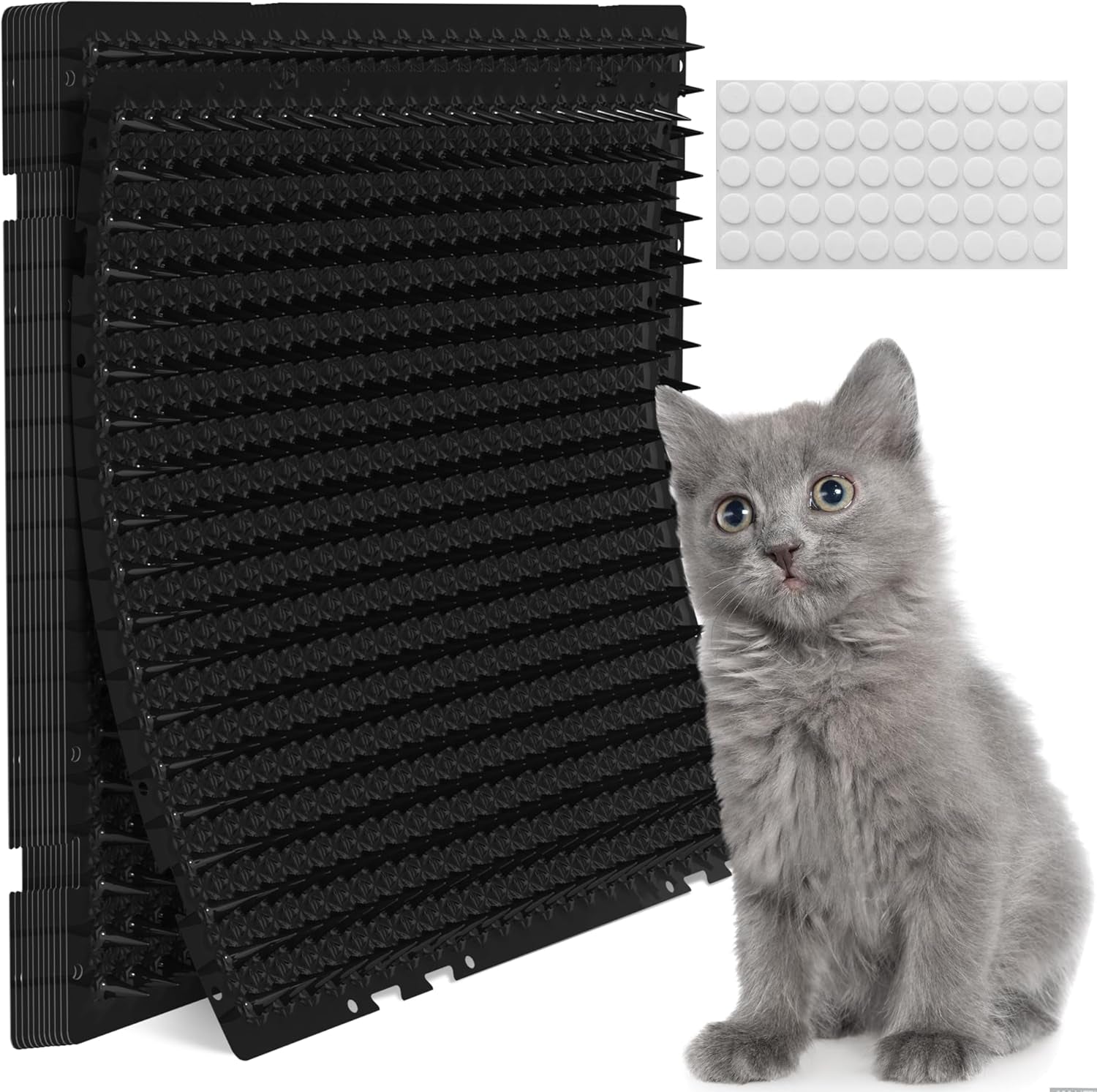 12 Pack Scat Mat for Cats - 16 X 13 Inch Cat Spike Mat with 1 Inch Spike Is a Perfect Pet Training Mat Device for Cat Repellent Indoor & Outdoor to Deter Cats & Other Animals for All Seasons