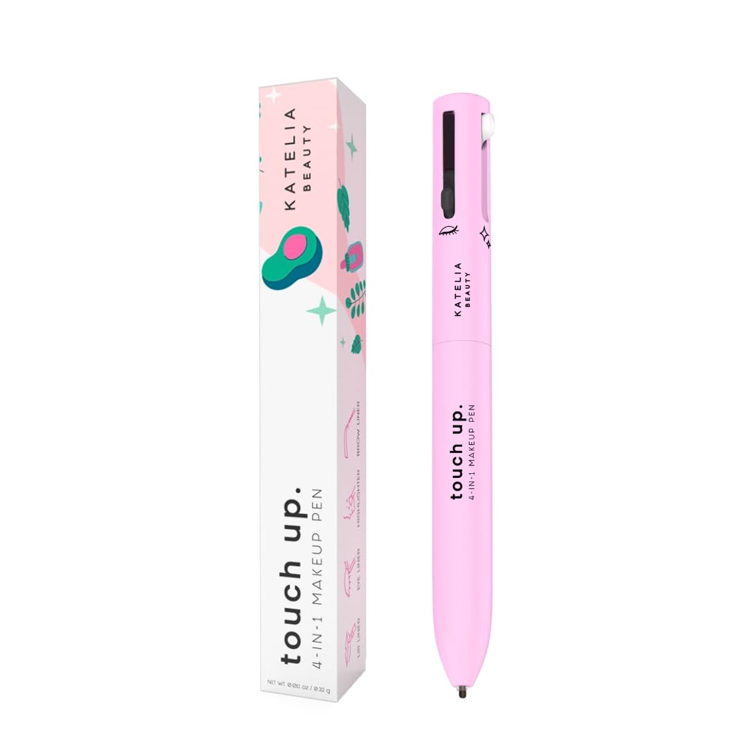 4 in 1 Makeup Pen - Refillable Makeup Pen for Easy Travel - Portable Makeup Set with Colored Eyeliner, Brow & Lip Liner & Highlighter - Cruelty-Free Beauty, Paraben-Free Makeup Pen