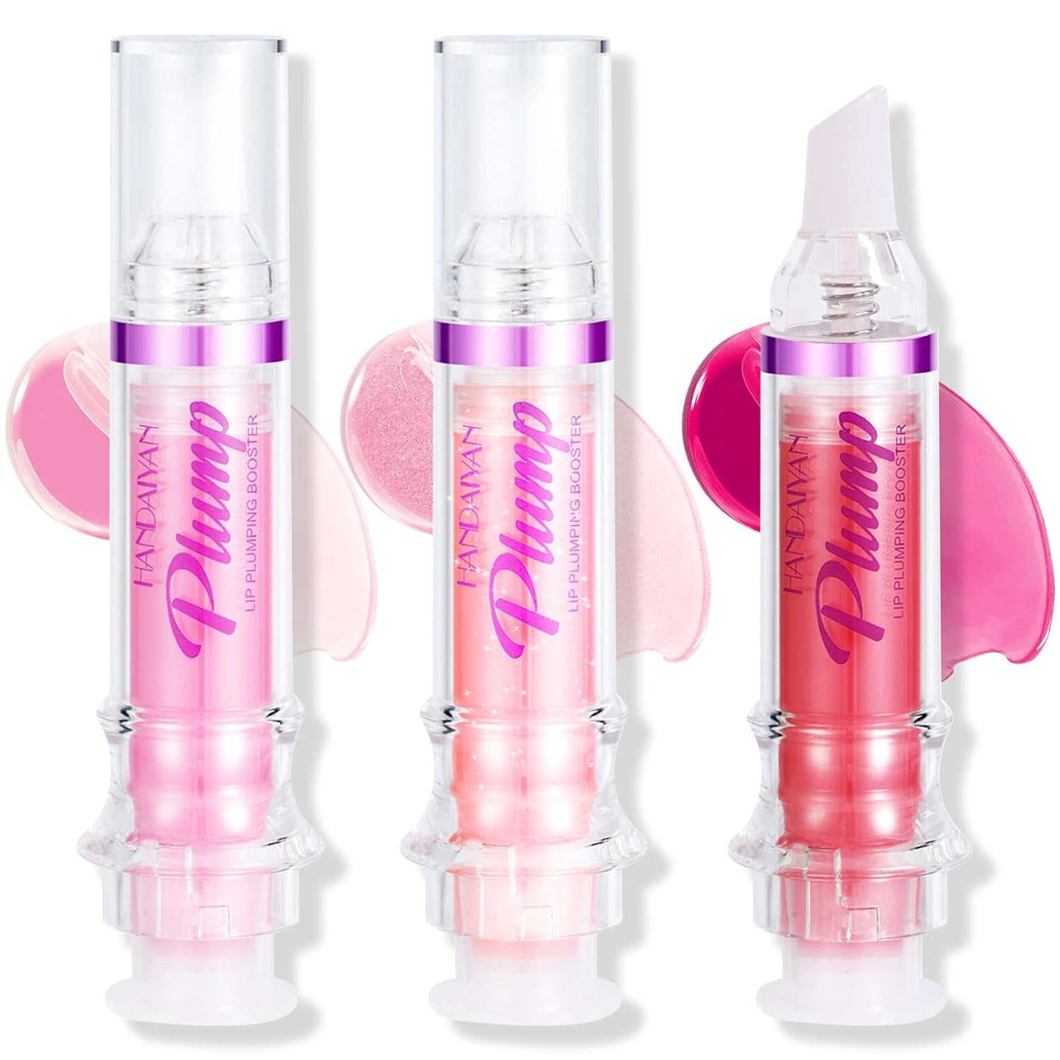 Erinde Lip Plumper Gloss, Natural Spicy Lip Plumping Booster Lip Plumping Oil, Ultra-Hydrating & Nourishing Plump and Pout Lip Plumper, Glossy Finish Fuller Lip Plumping Lip Gloss for Women Girls, 02#