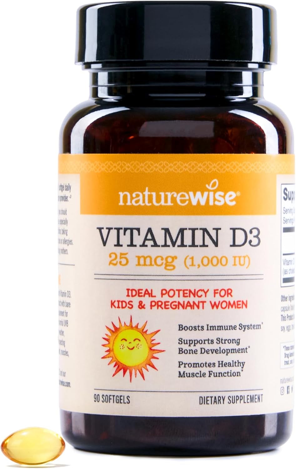 Naturewise Vitamin D3 5000Iu (125 Mcg) 1 Year Supply for Healthy Muscle Function, and Immune Support, Non-Gmo, Gluten Free in Cold-Pressed Olive Oil, Packaging Vary ( Mini Softgel), 360 Count