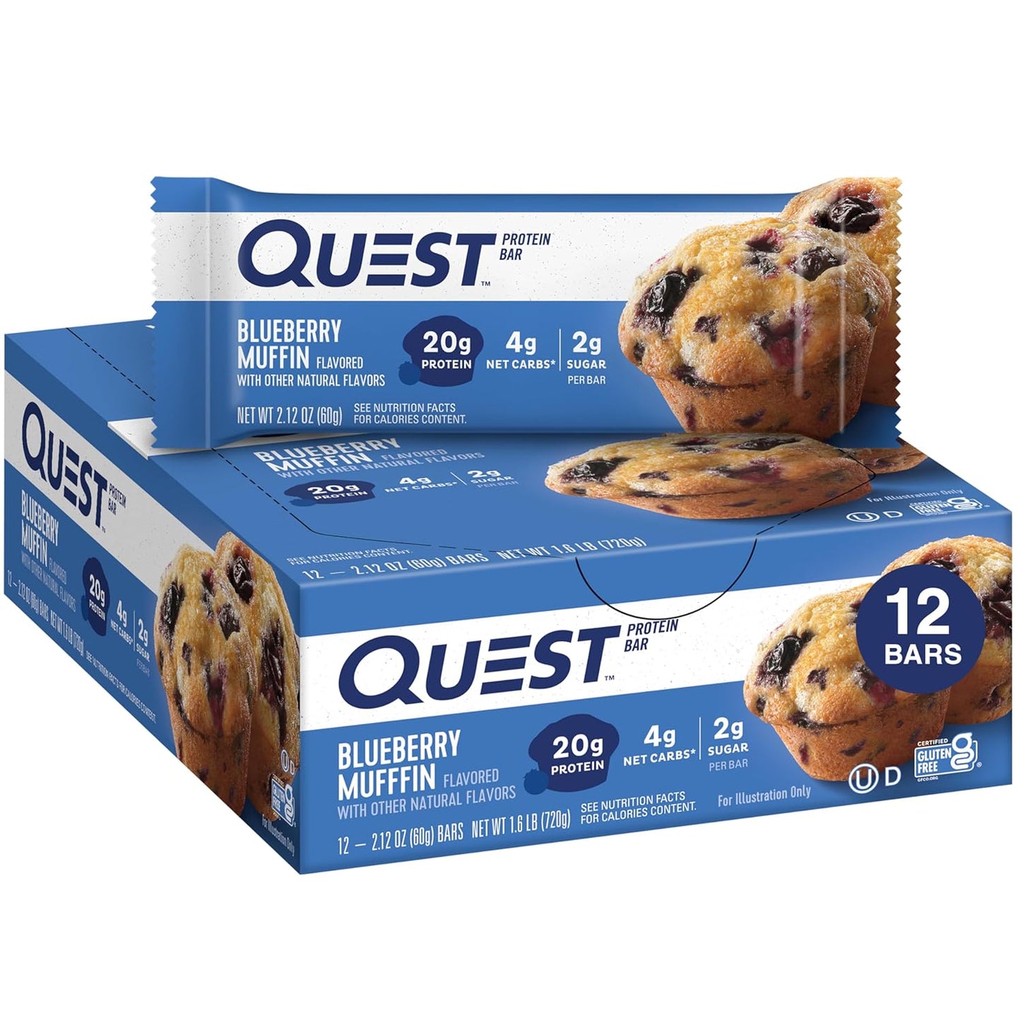Quest Nutrition Chocolate Chip Dough Cookie Protein Bars, 21G Protein, 1G Sugar, 4G Net Carb, Gluten Free, Keto Friendy, 12 Count