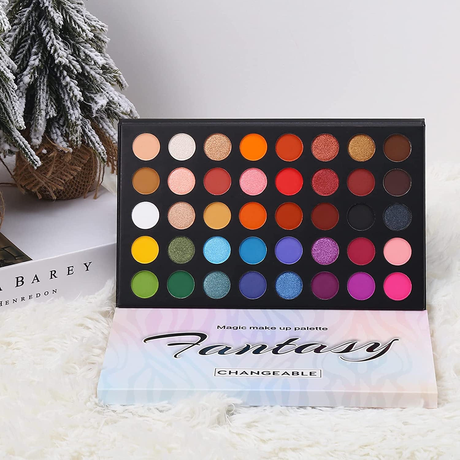 Highly Pigmented Eye Makeup Palette, Matte Shimmer Metallic Eyeshadow Pallet Long Lasting Blendable Natural Colors Make up Eye Shadows Cosmetics Gift Kit