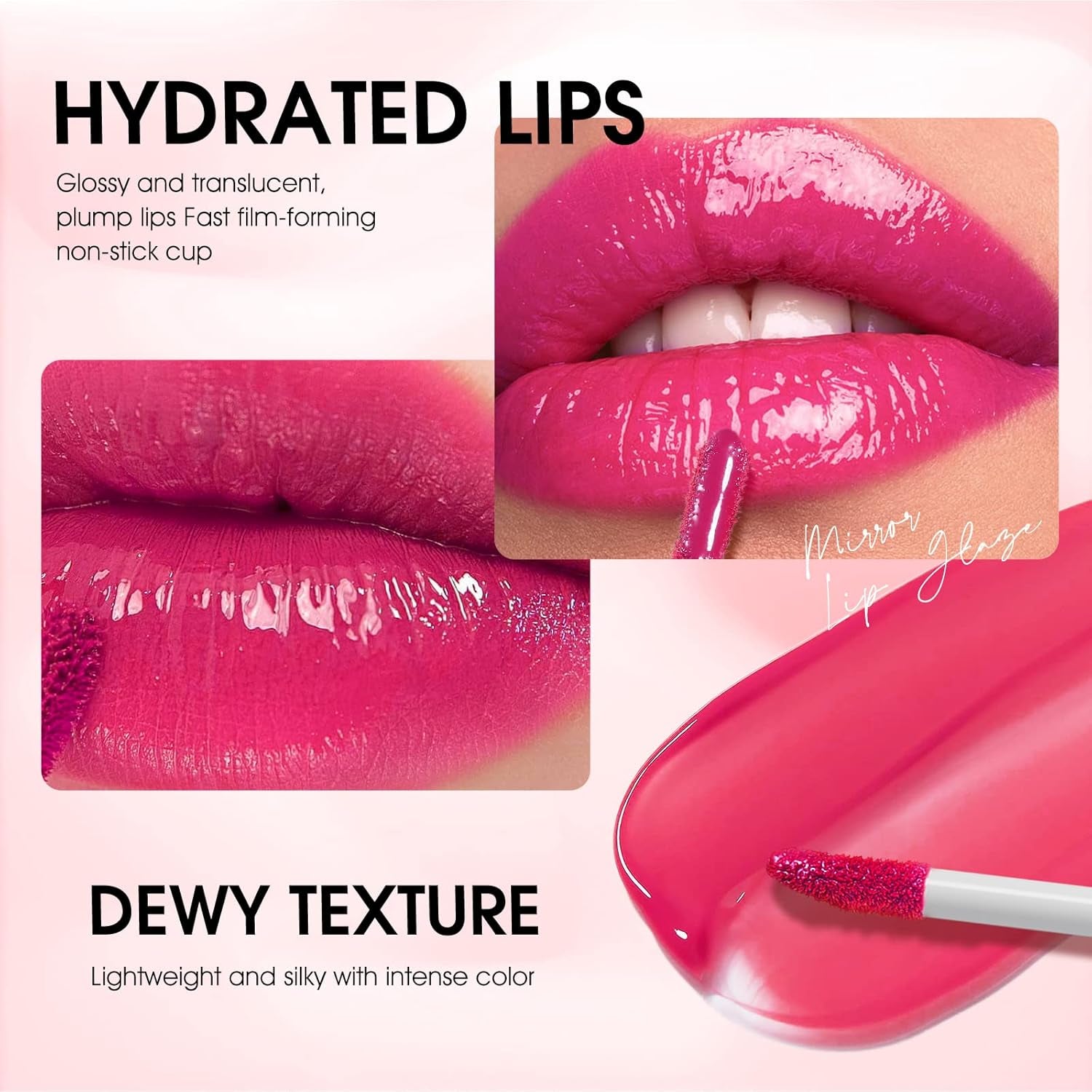 LANGMANNI 12Pcs Lip Gloss Collection Makeup Set, Shiny Smooth Soft Liquid Lip Glosses Lip Stain with Rich Varied Colors for Girls and Women Makeup (Glossy-A)