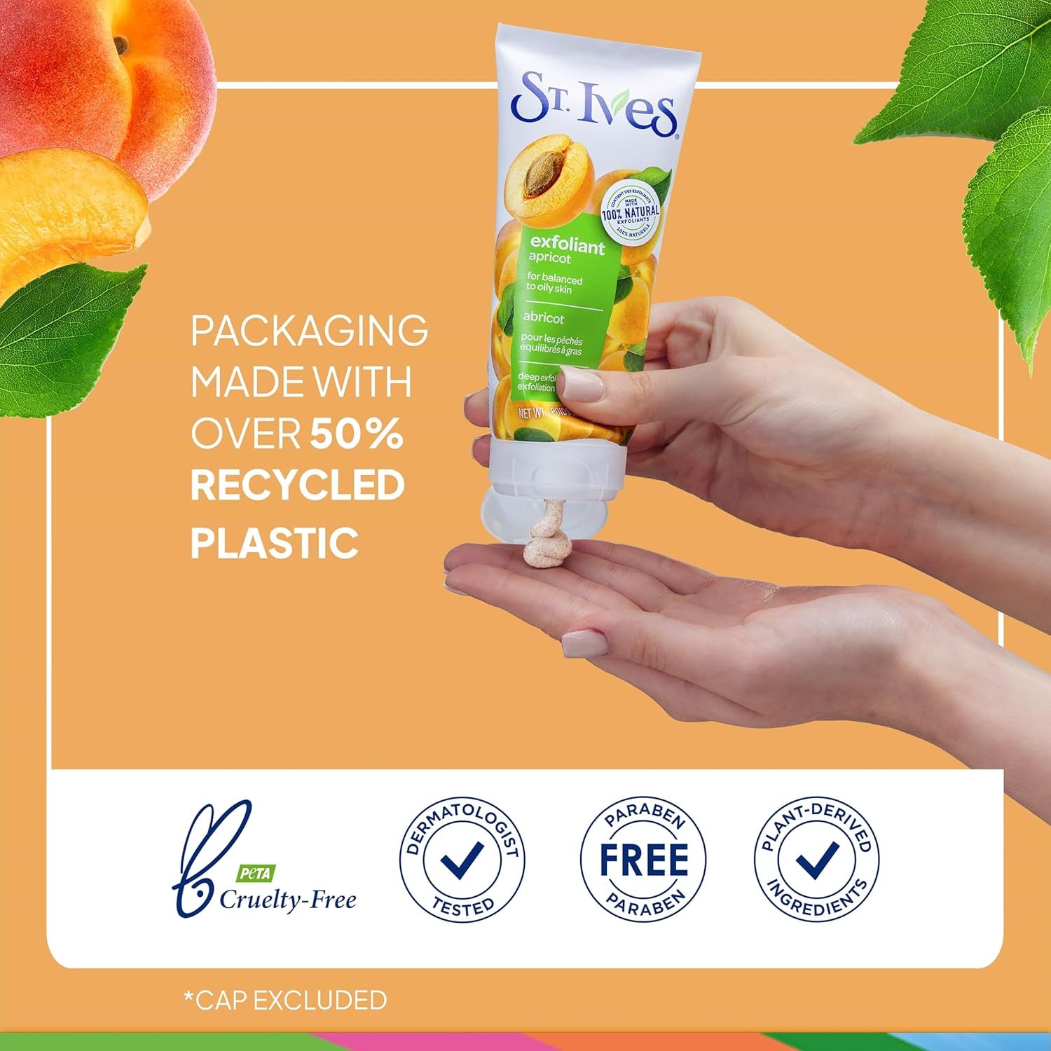 St. Ives Fresh Skin Apricot Face Scrub, Deep Exfoliator Skin Care for Clean, Glowing Skin, Oil-Free Facial Scrub Made with 100% Natural Exfoliants, 6 Oz