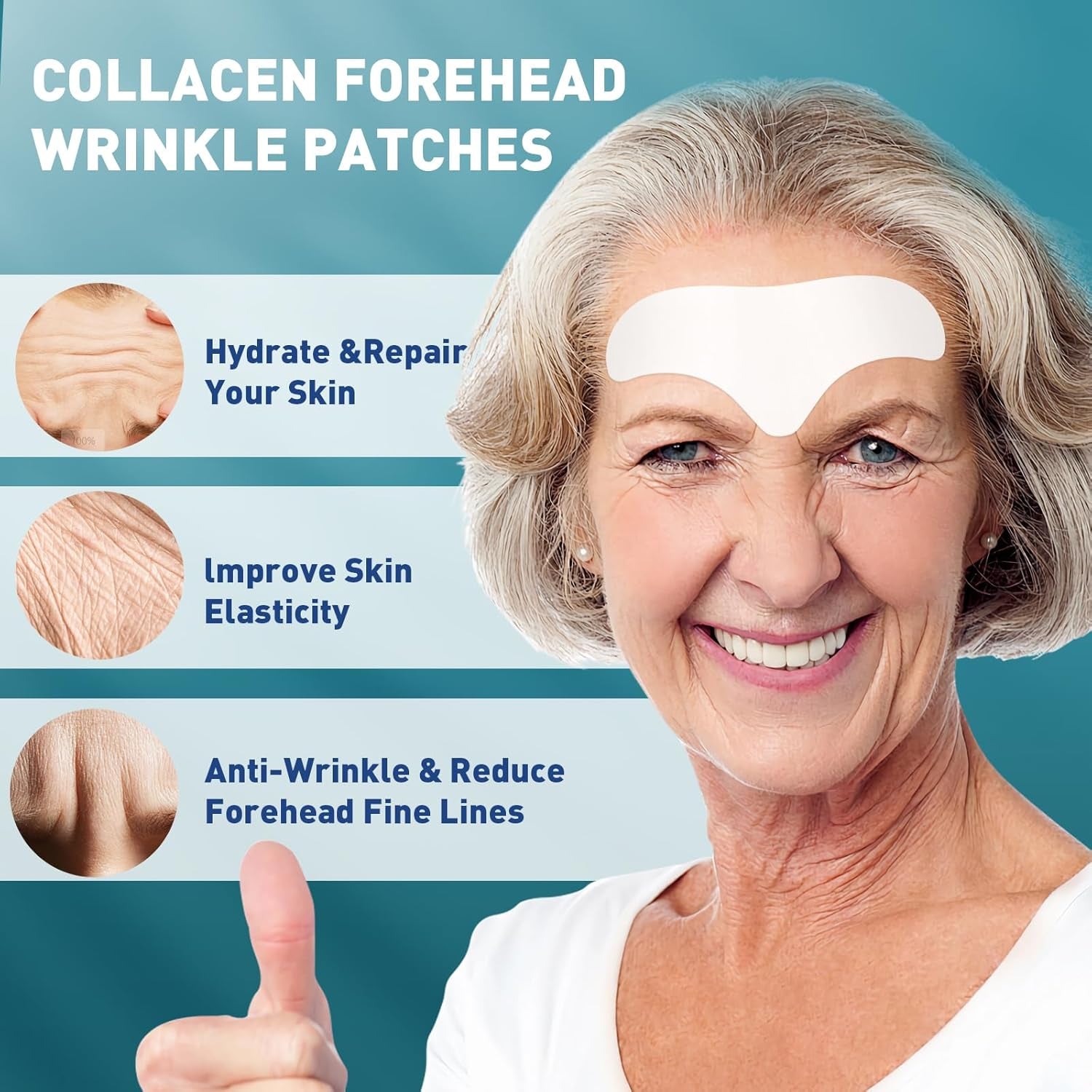 36 Pcs Forehead Wrinkle Patches - anti Wrinkle Facial Patches with Collagen and Vitamin E for Face Overnight to Smoothing Fine Frown Lines & Wrinkles Treatment