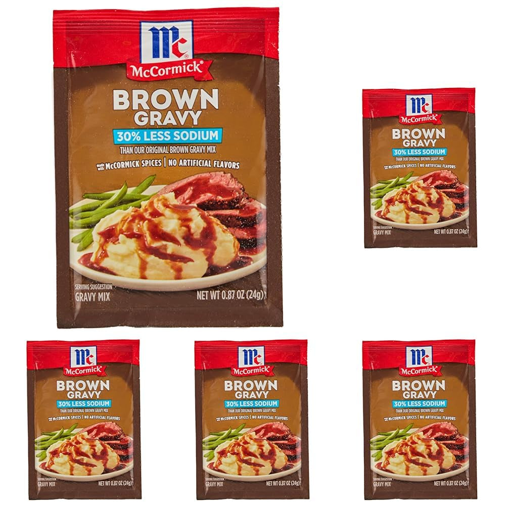 Mccormick 30% Less Sodium Brown Gravy Mix, 0.87 Oz