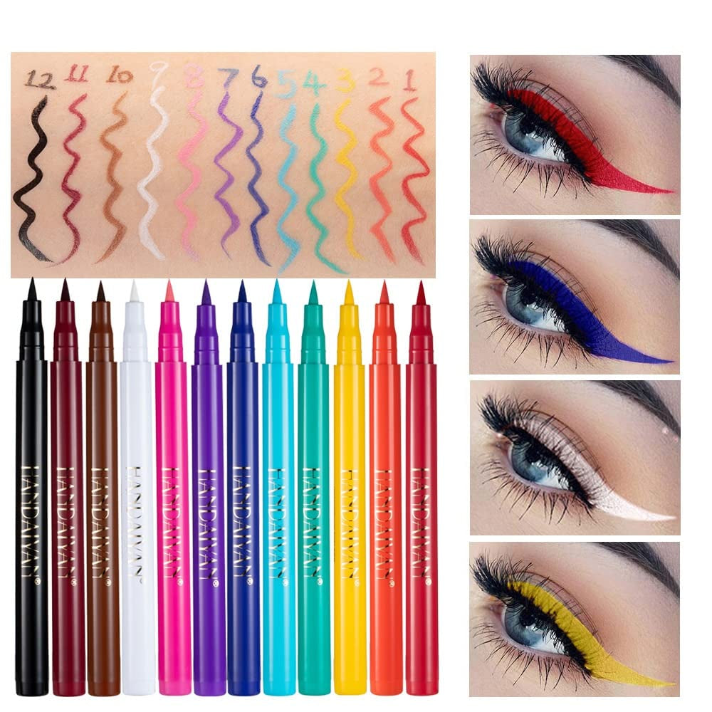 Liquid Vegan Eyeliner, Colorful Neon Eyeliner Pencil, Long-Lasting, Waterproof, Smudge Proof, Sharp Tip, Quick Dry, Easy Cleansing Makeup Gift for Women (Sky Blue#5)