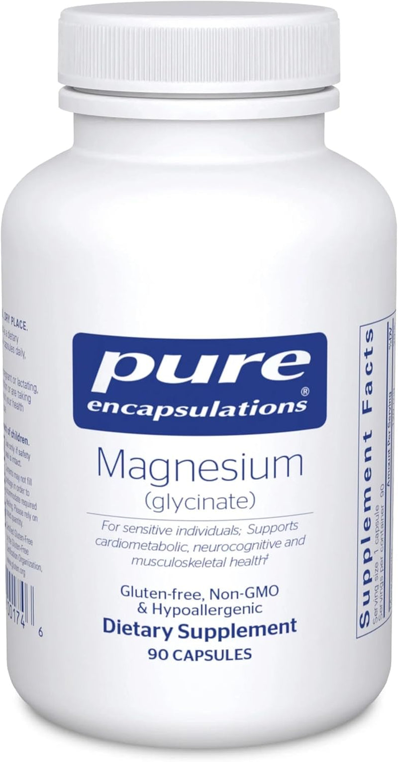 Pure Encapsulations Magnesium (Glycinate) - Supplement to Support Stress Relief, Sleep, Heart Health, Nerves, Muscles, and Metabolism* - with Magnesium Glycinate - 90 Capsules