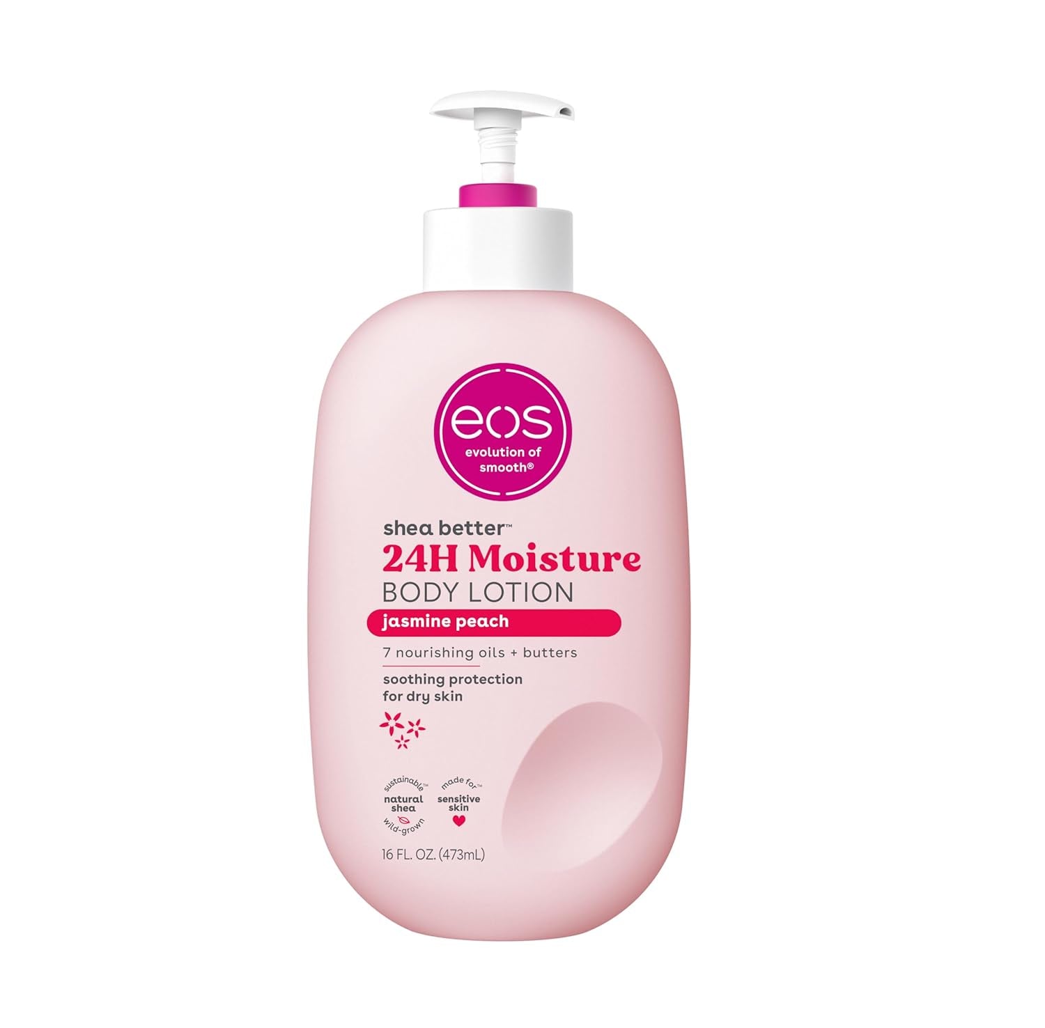 Eos Shea Better Body Lotion- Vanilla Cashmere, 24-Hour Moisture Skin Care, Lightweight & Non-Greasy, Made with Natural Shea, Vegan, 16 Fl Oz