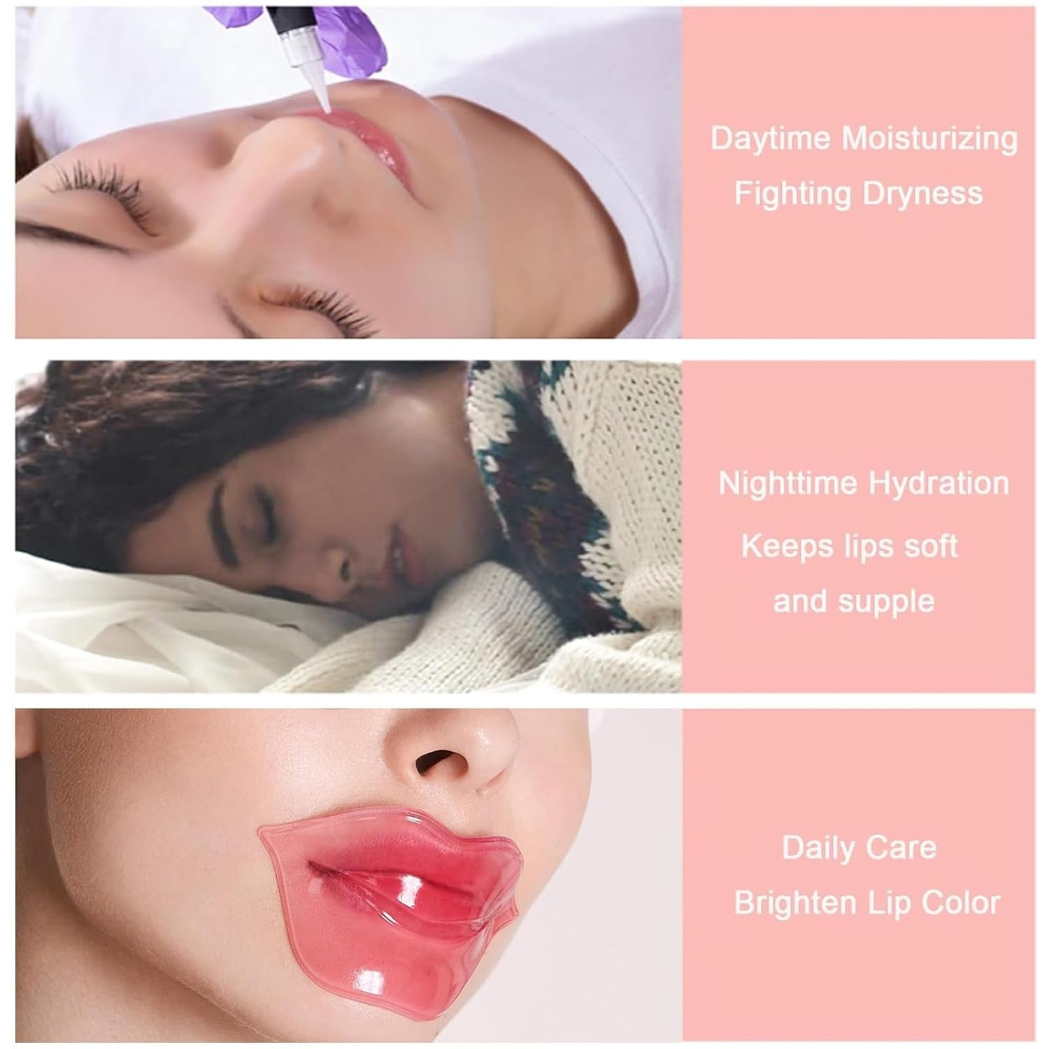 30 Pairs Lip Mask & under Eye Mask Set, Christmas Gifts for Womens, 24K Gold under Eye Patches, Collagen Skin Care for Puffy Eyes, Dark Circles and Dry Lips, Masks for Moisturizing & Smooth Wrinkles