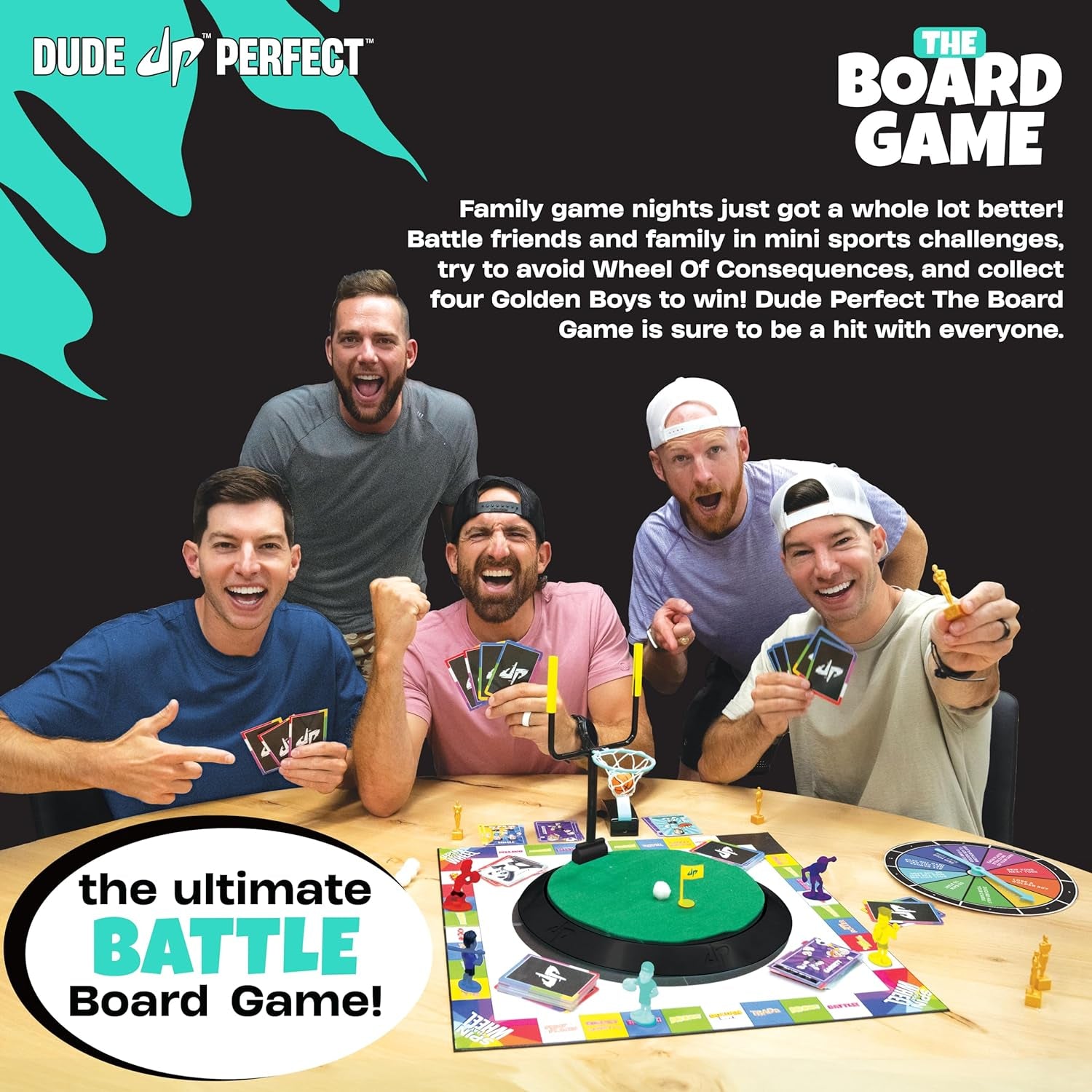 Dude Perfect the Board Game, for Kids Who Love Sports and Competitive Challenges, Perfect for Family and Friend Game Night, 2-5 Players, Ages 4+