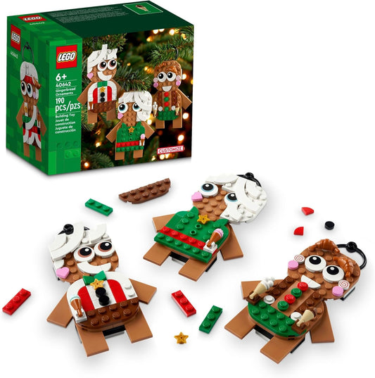 LEGO Gingerbread Ornaments Building Toy, Festive Gingerbread Décor, Great Family Activity or Holiday Decoration, Gift for 6 Year Old Kids, Boys and Girls, 40642