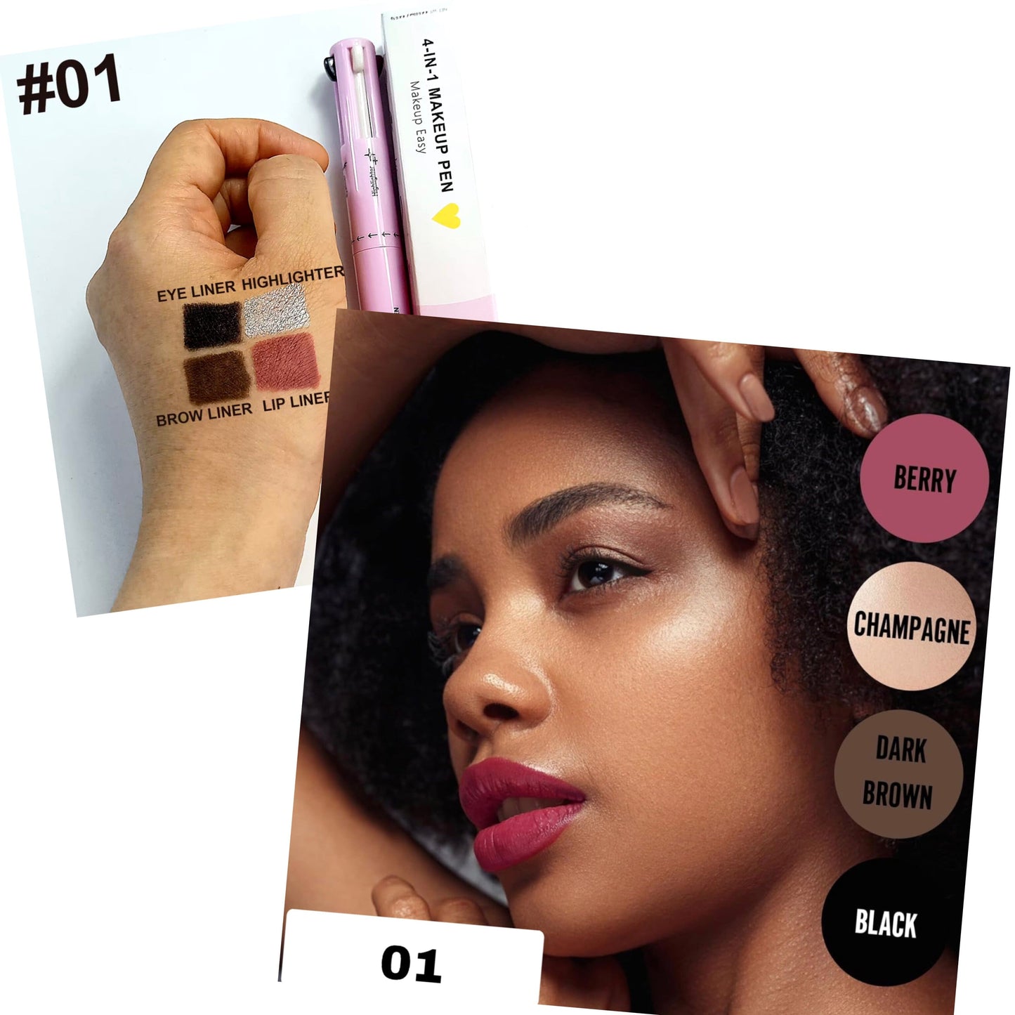 4 In 1 Makeup Pen Eyebrow Pencil Waterproof Drawing Eye Brow Long Lasting Easy Color Eyeliner Eyebrow Pen Sweatproof Makeup Pen