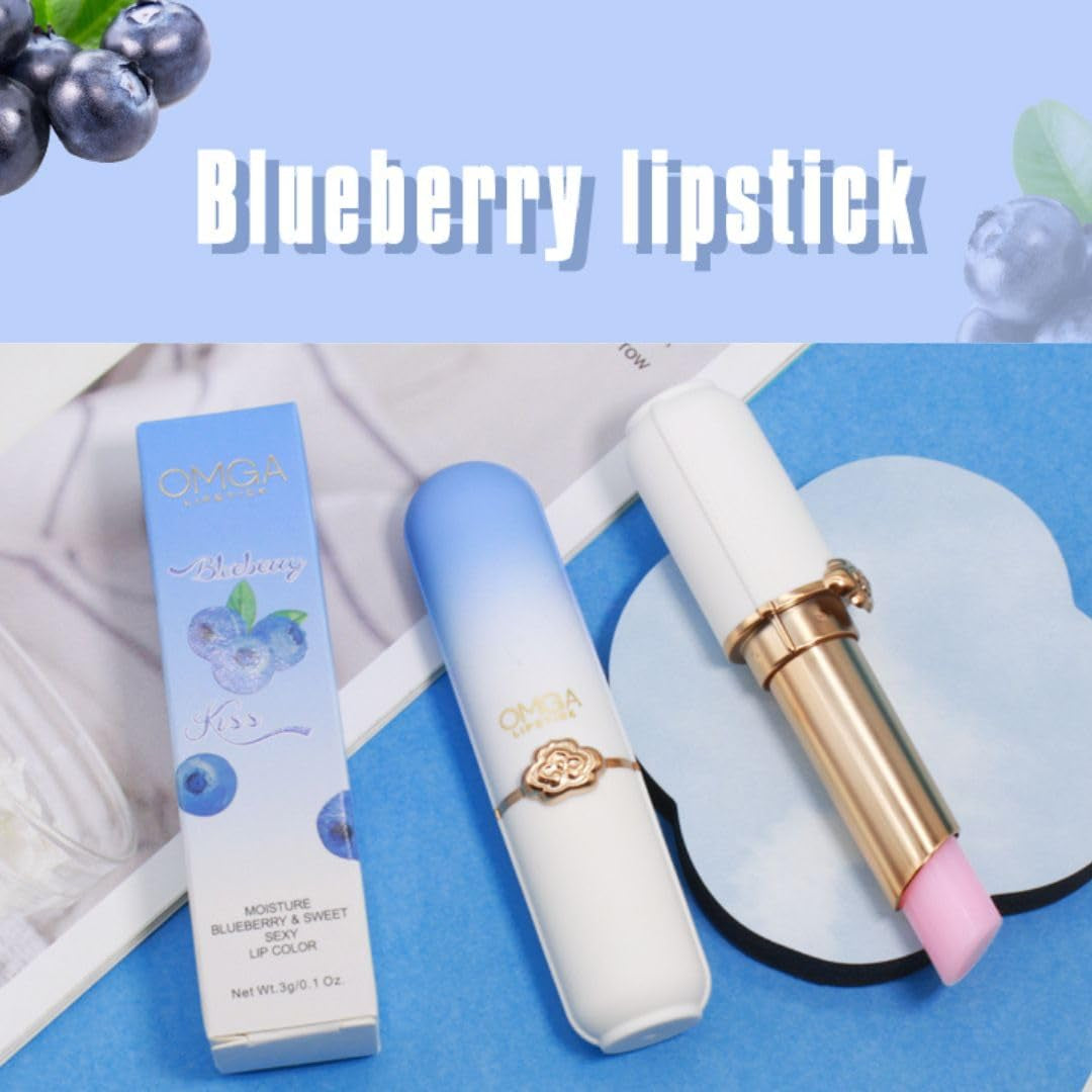 3Pcs Color Changing Lipstick Balm Aloe Vera Avocado Blueberry Three Flavor Combinations for Girls Women Gift Set, Tint Lip Plumpers Makeup Moisturize Lipstick Set