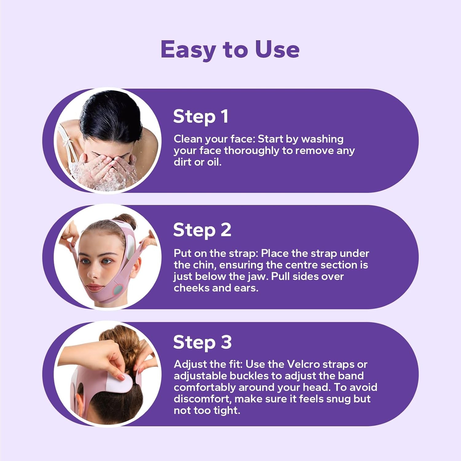 V-Line Lifting Chinstrap, V-Line Mask, Chinstrap for Sleeping, Reusable Face Strap, Chin up Patch, V-Shaped Belt, Shaped Face Mask for Sagging