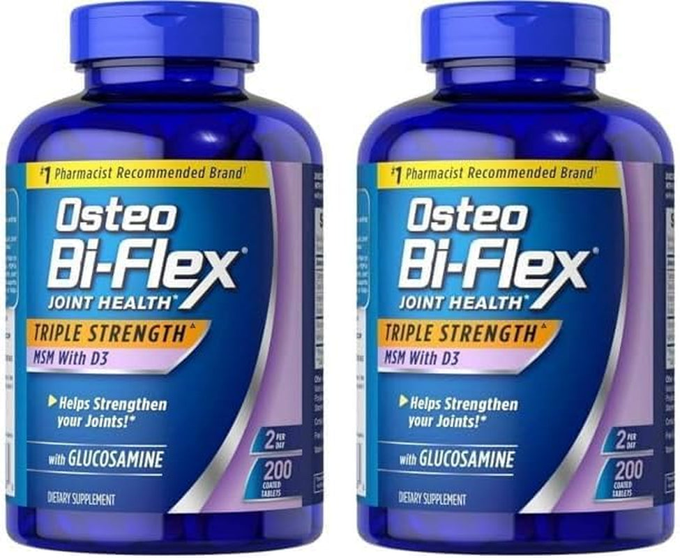 Osteo Bi-Flex Triple Strength Glucosamine 1500 Mg, MSM 1500 Mg with Vitamin D3 1000 UI Tablets, 200 Count (Pack of 1)