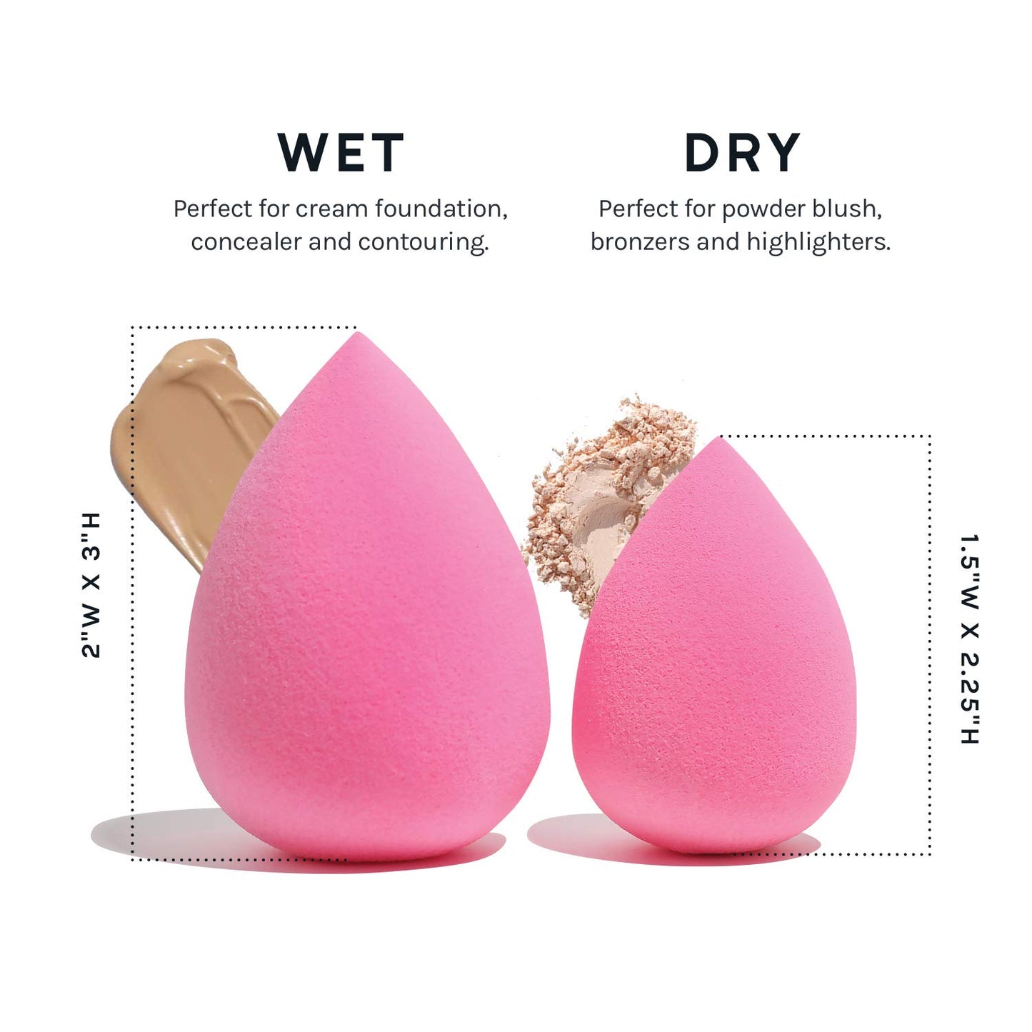 AOA Studio Collection Makeup Sponge Set Latex Free and High-Definition Set of 6 Makeup Wonder Blender for Powder Cream and Liquid, Super Soft Wonder Beauty Cosmetic