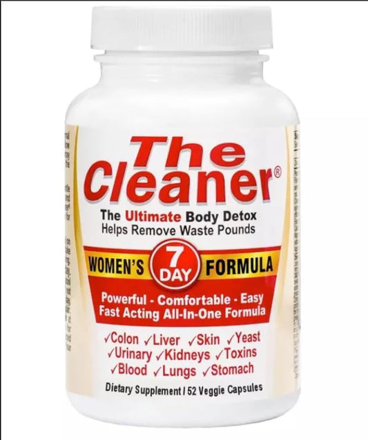 The Cleaner Detox, Effective-7 Day Formula for Women, Ultimate Body Detox, Support Digestive Health, 52 Veggie Capsules, White/Red