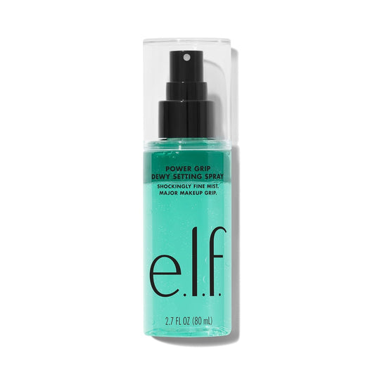 E.L.F. Power Grip Dewy Setting Spray, Ultra Fine Mist Made with Hyaluronic Acid, Grips Makeup for a Hydrated, Dewy Finish, Vegan & Cruelty-Free