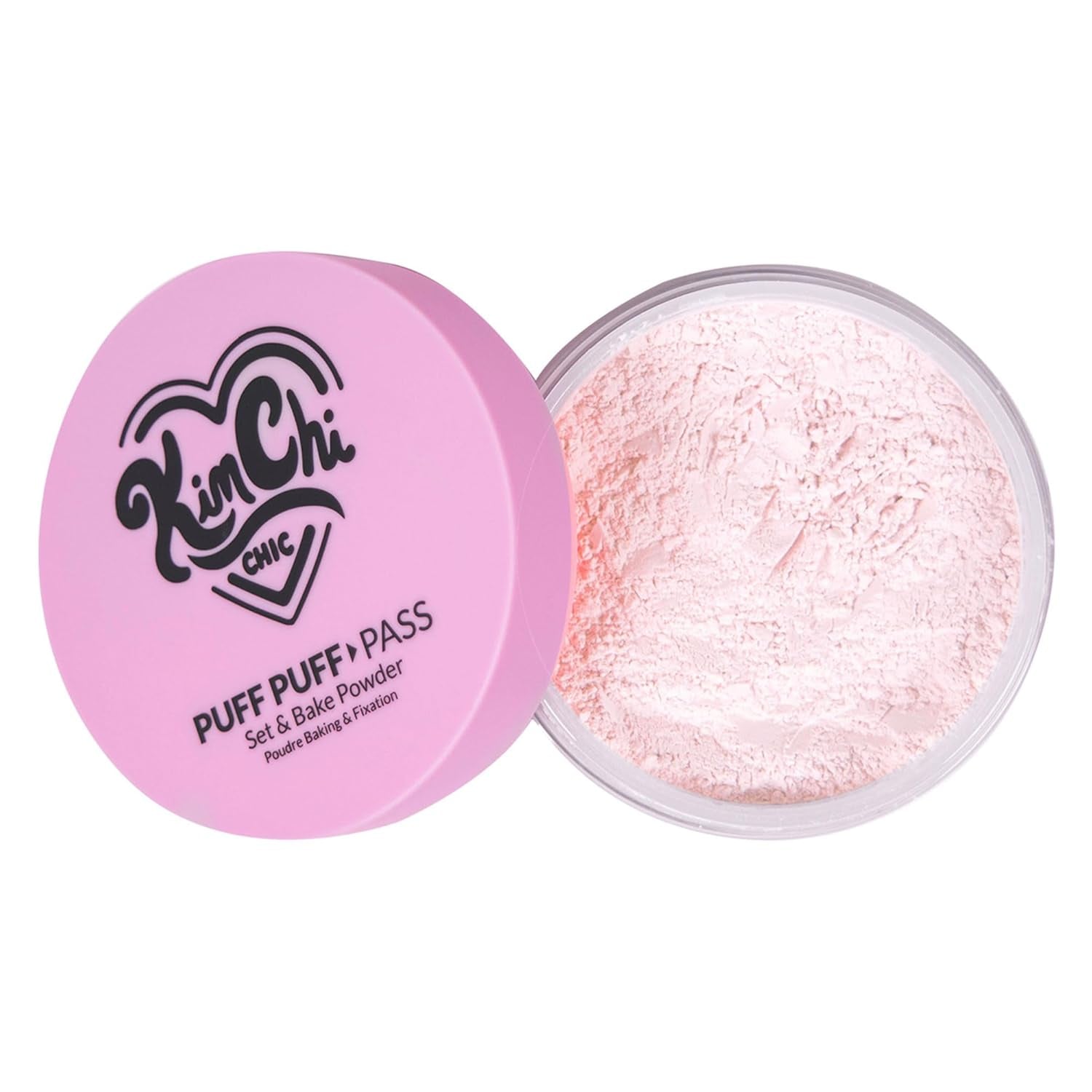 Kimchi Chic Beauty Puff Puff Pass Set and Bake Powder, Loose Face Powder with Extra Fluffy Setting Powder Puff, Soft Natural Face Makeup for Uneven Skin Tone, 03 Translucent