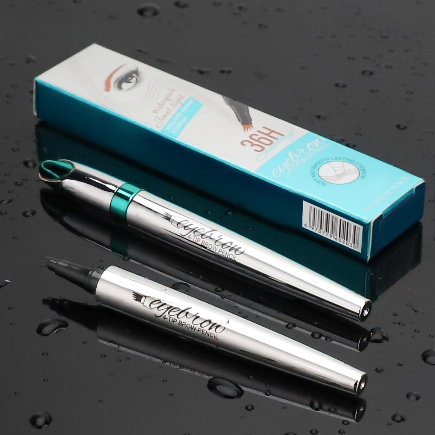 Eyebrow Pencil,3D Microblading Eyebrow Tattoo Pencil 4 Fork Tip,Eye Makeup Long-Lasting Waterproof & Smudge-Proof Natural Eyebrow Hair Eyebrow Pencil (2#Red-Brown)