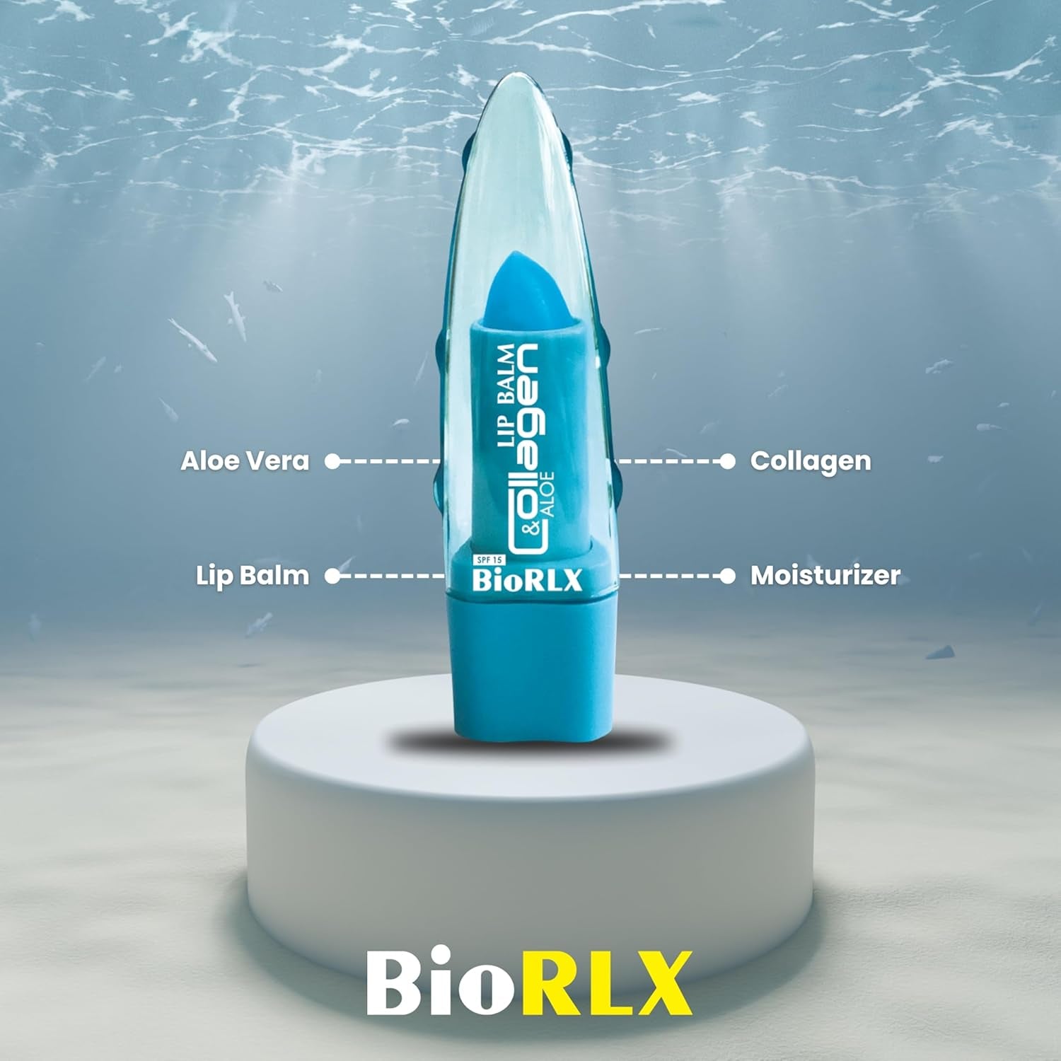 Biorlx Collagen & Aloe Vera Lip Balm - Advanced Anti-Aging Lip Care for Youthful and Hydrated Lips (Collagen, 0.12 Ounce (Pack of 1))