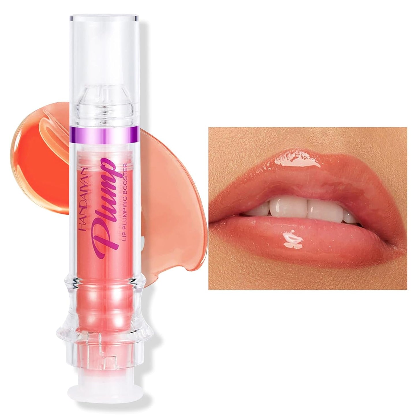 Erinde Lip Plumper Gloss, Natural Spicy Lip Plumping Booster Lip Plumping Oil, Ultra-Hydrating & Nourishing Plump and Pout Lip Plumper, Glossy Finish Fuller Lip Plumping Lip Gloss for Women Girls, 02#