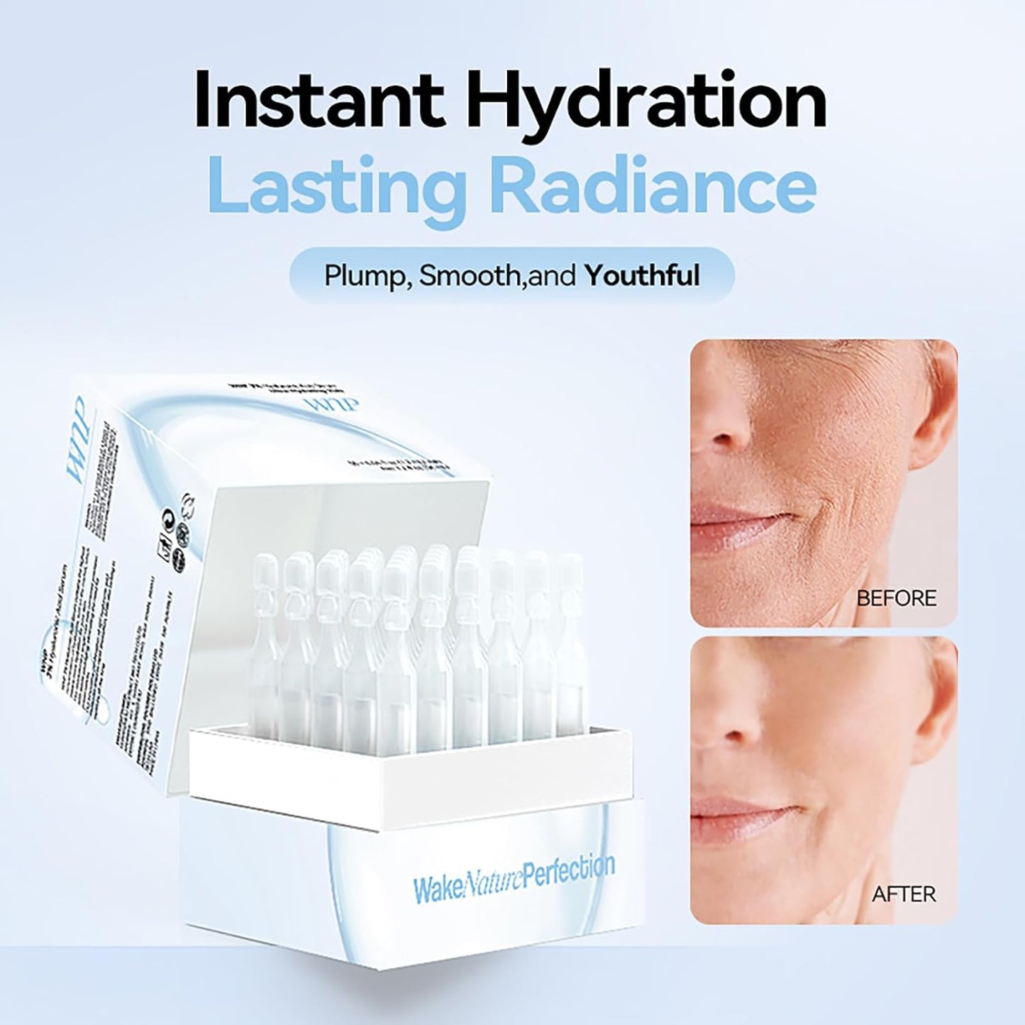Ultra-Hydrating Serum 3% Hyaluronic Acid Skin Repair|Pre-Makeup Skincare|Anti-Aging Serum for Face Single-Use Vials Skincare|Hyaluronic Acid Tubes for Sensitive Skin|4D Hyaluronic Acid(1.2 Ml)*30