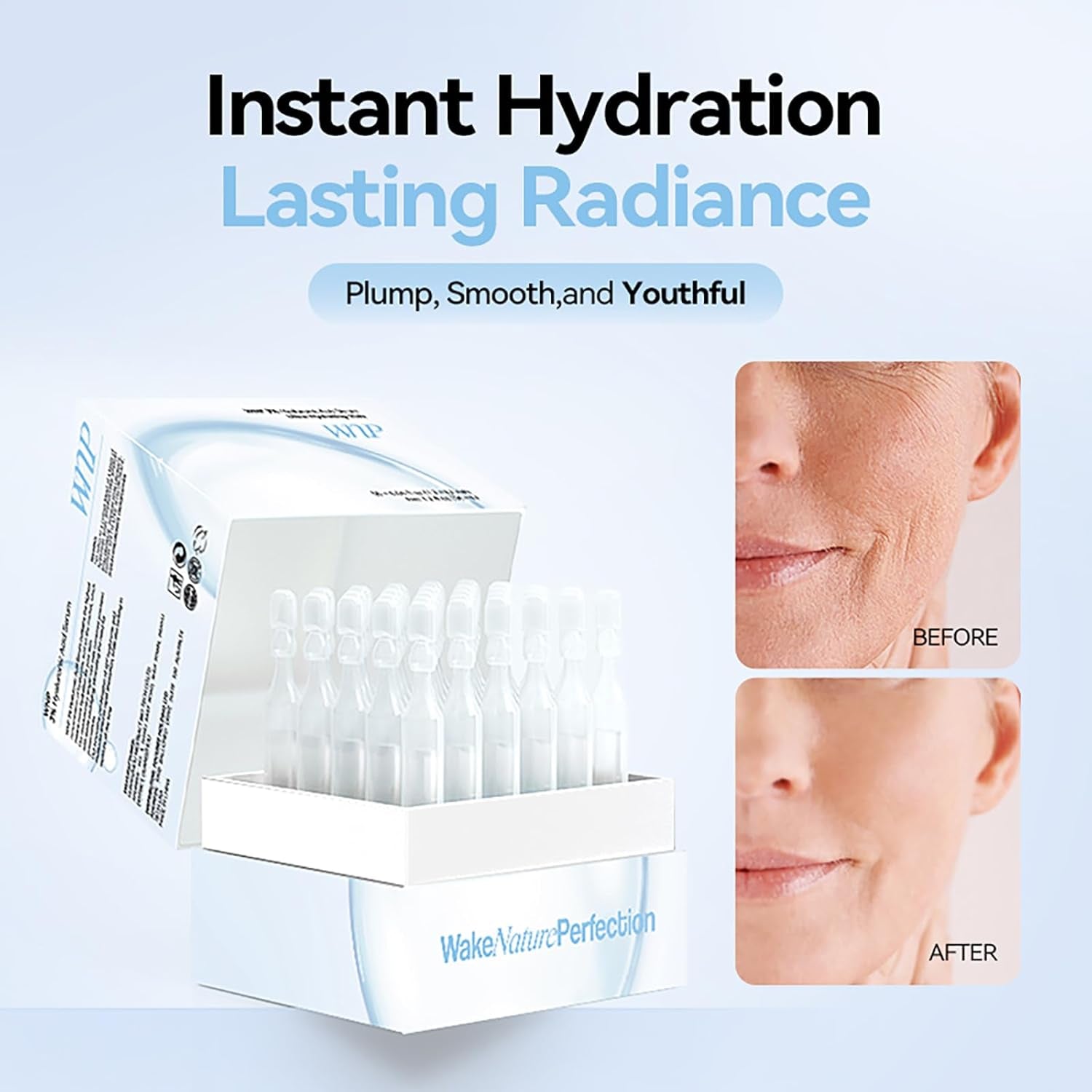 Ultra-Hydrating Serum 3% Hyaluronic Acid Skin Repair|Pre-Makeup Skincare|Anti-Aging Serum for Face Single-Use Vials Skincare|Hyaluronic Acid Tubes for Sensitive Skin|4D Hyaluronic Acid(1.2 Ml)*30