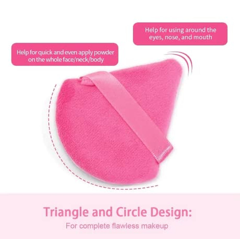 12 Pieces Triangle Powder Puff Set for Face, Soft Makeup Sponge for Loose Powder and Body Powder Cosmetic Foundation, Setting Powder Puff for Women