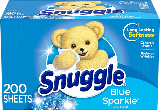 Snuggle Dryer Sheets, Long Lasting Fresh and Clean Scent, Laundry Fabric Softener, Control Static, Reduce Wrinkles, HE Safe, 200 Count