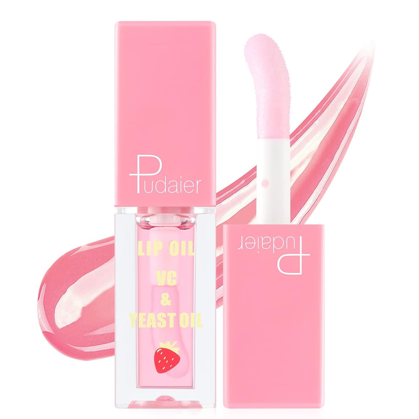 Pudaier Hydrating Lip Oil, Fruit Extract Lip Oil Set Tinted for Dry Lip and Lip Care, Shiny and Moisturizing Transparent Lip Oil Gloss (Mixed Set)