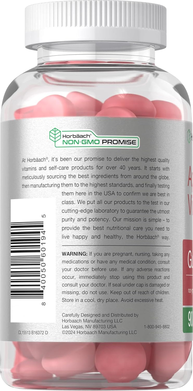 Horbäach Vegan Apple Cider Vinegar Gummies | 90 Count | ACV Supplement | Apple Flavor | Non-Gmo, Gluten Free Gummies for Adults
