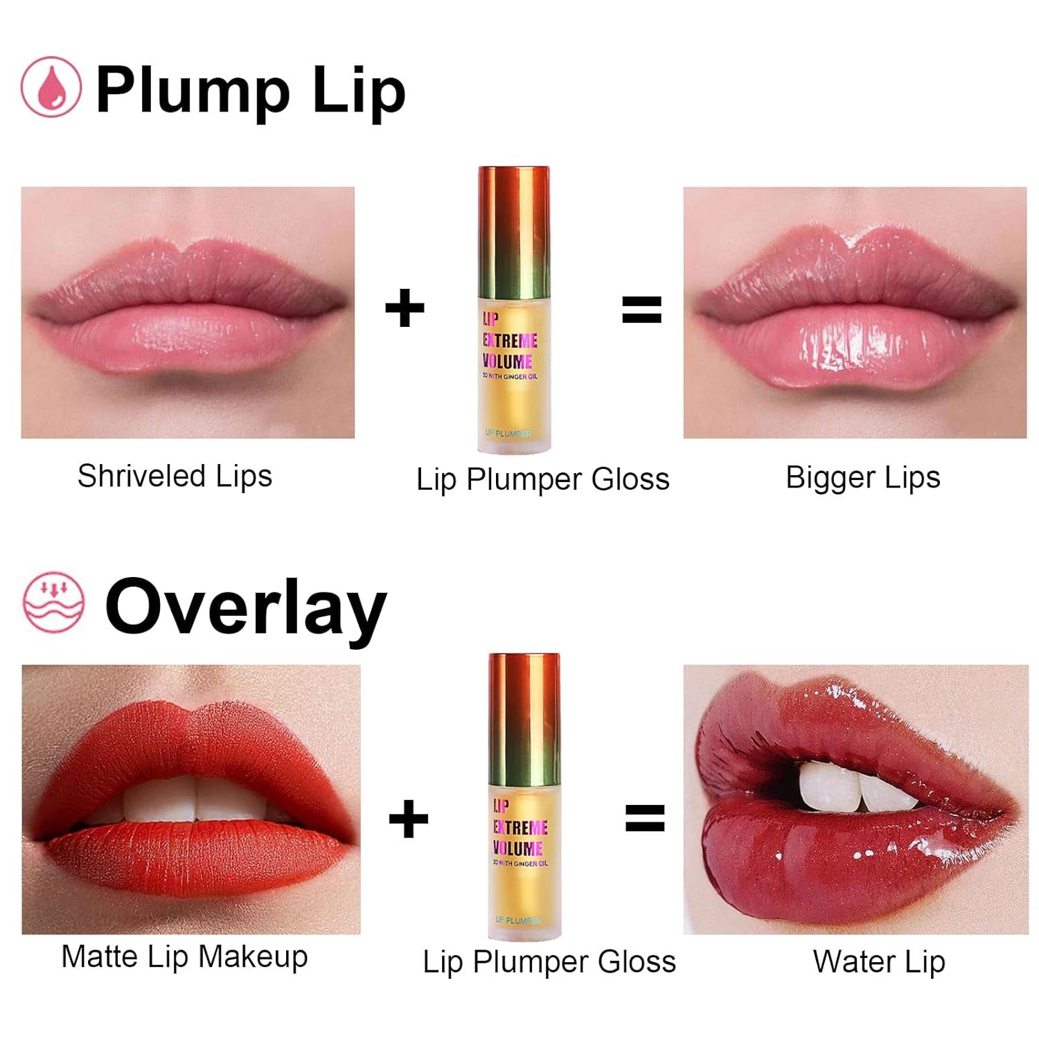 Lip Plumper Extreme - Plumping Lip Gloss - Clear Lip Plump Gloss -Lip Enhancer Plumper - Lip Moisturizer for Dry Lips - Lip Filler Plumper - Volumize Lips Instantly for Thicker & Fuller Lips