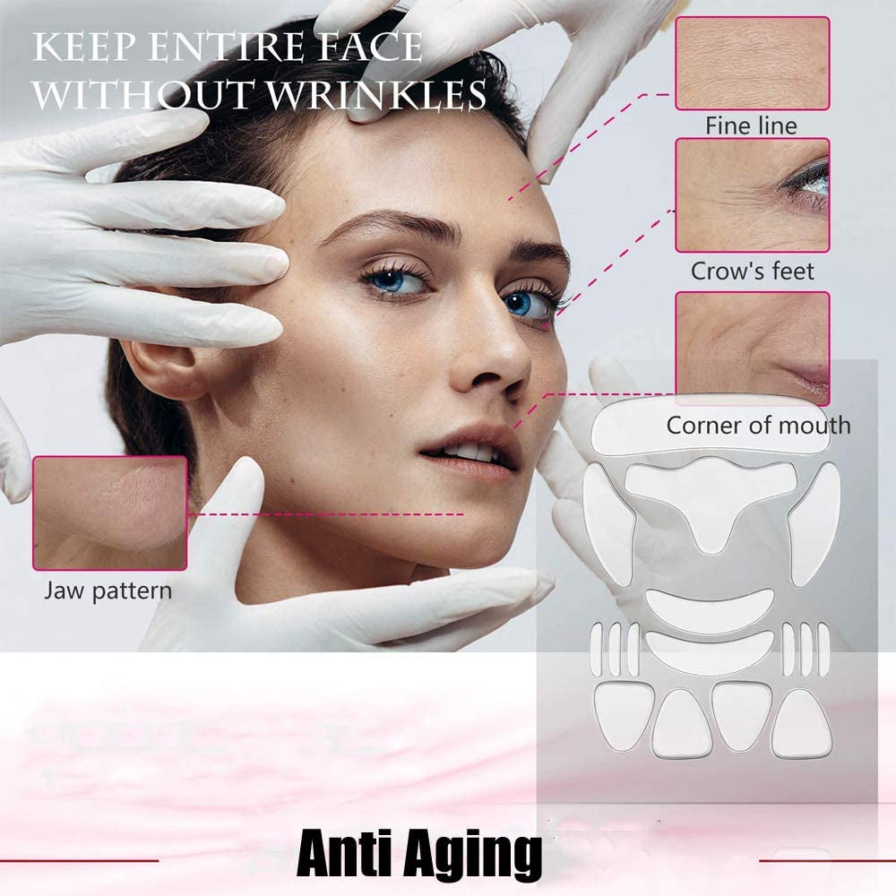 Facial Wrinkle Smoothing Patches, anti Wrinkle Face Strips, Set of 256Pcs Reusable Face Tape for Reducing Forehead Eye and around Mouth & Upper Lip Wrinkles, All in One Wrinkle Treatment