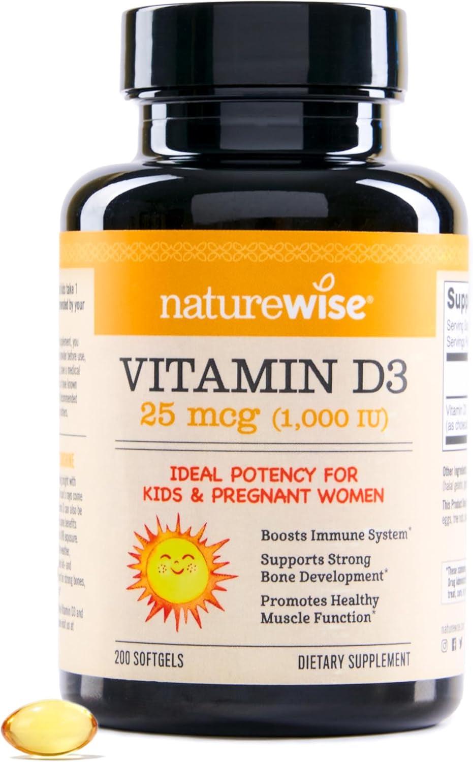 Naturewise Vitamin D3 5000Iu (125 Mcg) 1 Year Supply for Healthy Muscle Function, and Immune Support, Non-Gmo, Gluten Free in Cold-Pressed Olive Oil, Packaging Vary ( Mini Softgel), 360 Count